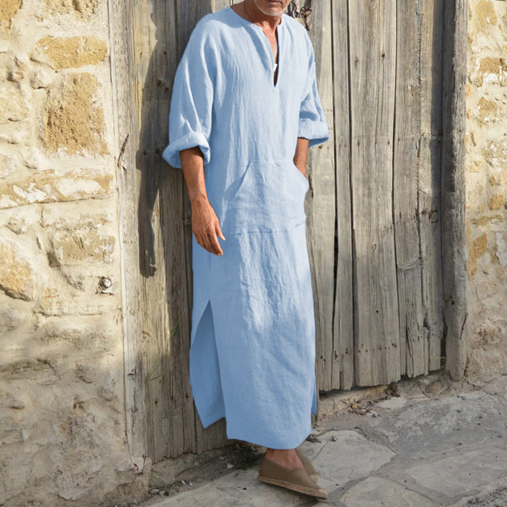 Atmungsaktives, bequemes Leinengewand für Herren