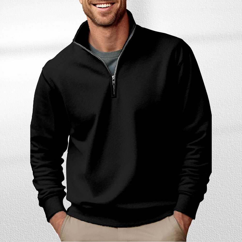 Herren-Sweatshirt Mit 1/4-Reißverschluss - Trendiger Stehkragen Für Herbst & Winter